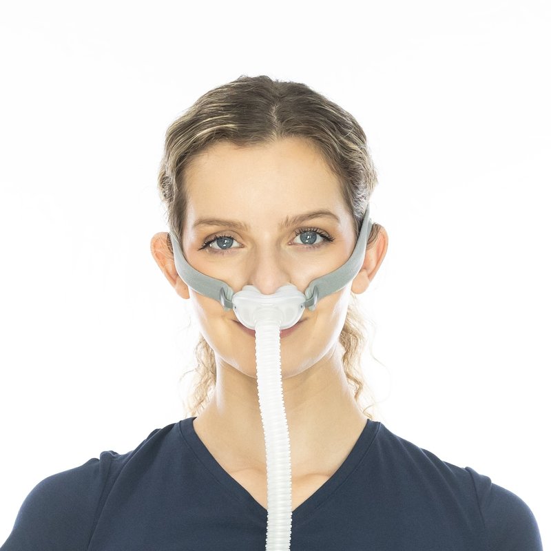 Nasal pillow on face